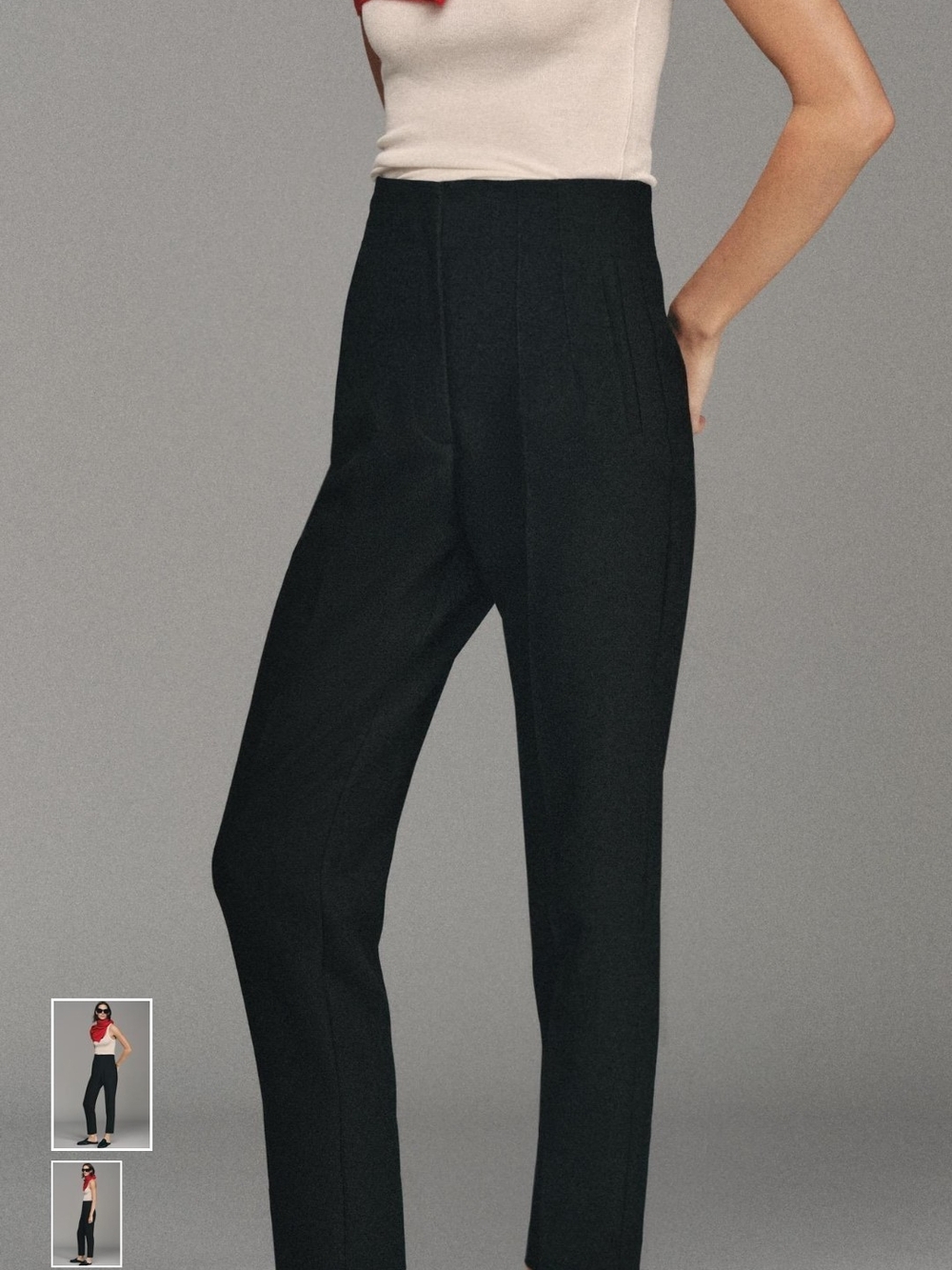 High-Waist Black 7/8 Trousers